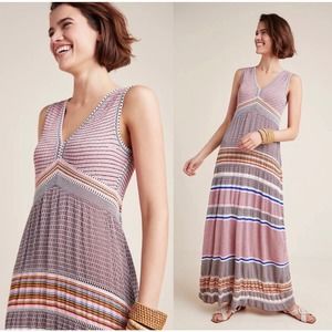 Rare Aldomartins Sierra Knit Stripe Anthropologie Maxi Dress